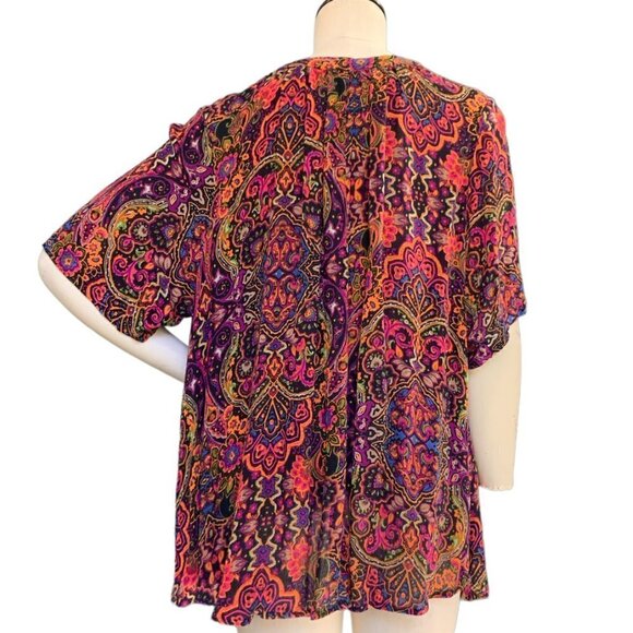 Roaman’s Short Sleeve Angelina Tunic Top Sz 26W #88J - Picture 7 of 8